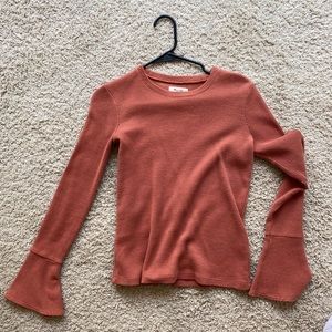 Orange Madewell Bell Sleeve Top